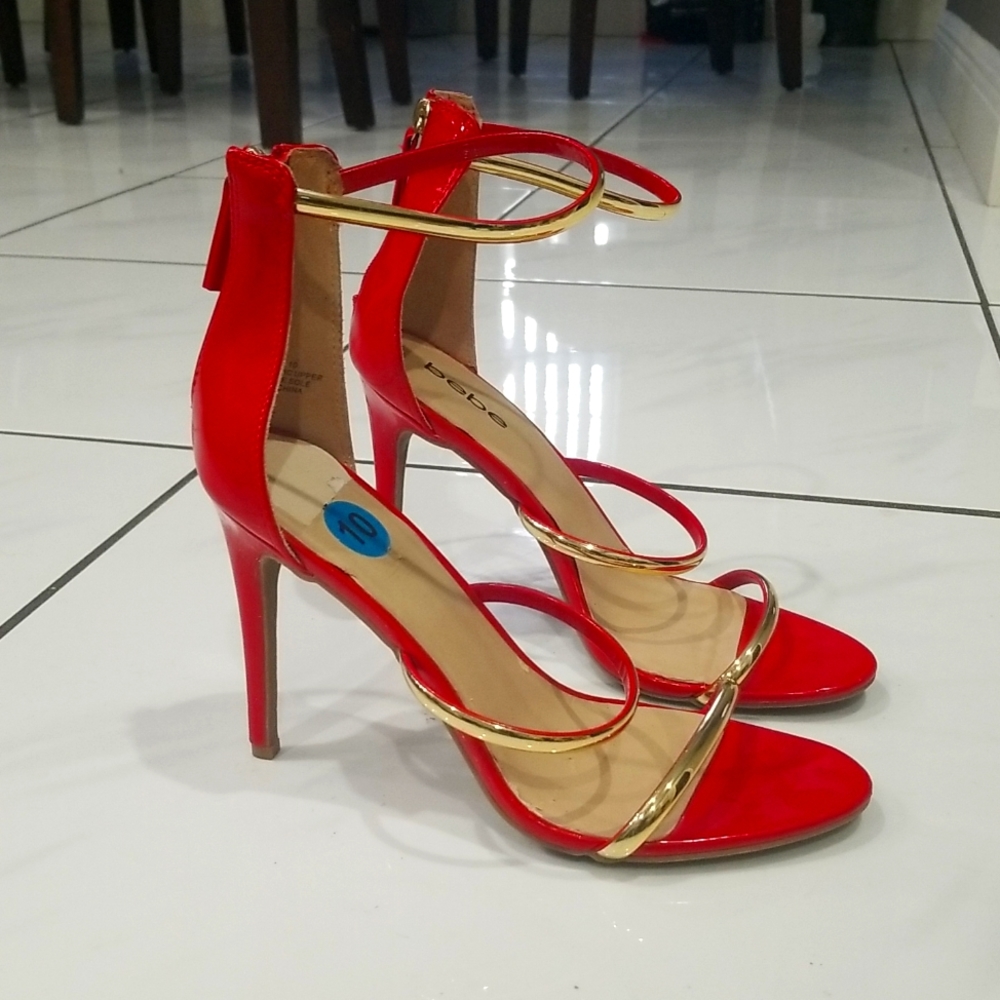 Red/Gold Bebe heels